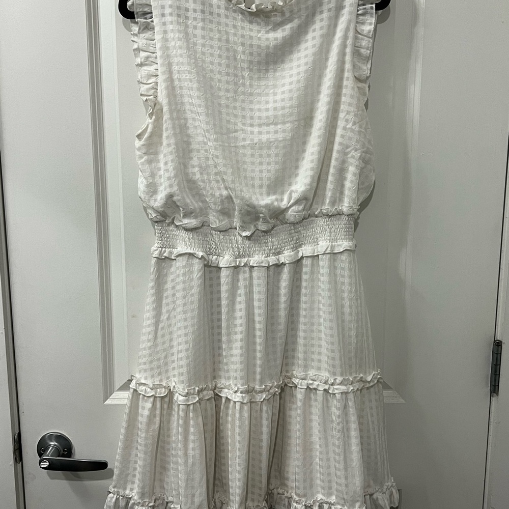 Womens White Midi Dress Sleeveless